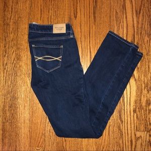 Dark wash straight leg jeans